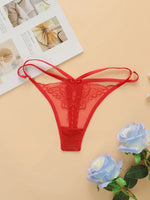 3 pieces of lace transparent multi-color combination high-quality butterfly embroidery thong sexy low waisted thong C304