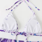 3 Pieces Bikini Set With SkirtTie Dye String Thong Bathing Suit Women Swimsuit FemaleSwimwear Beach Wear Swim Lady Summer