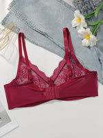 Women's sexy embroidered lace plus size bra with steel ring gathering push up breathable and comfortable lingerie MR2964