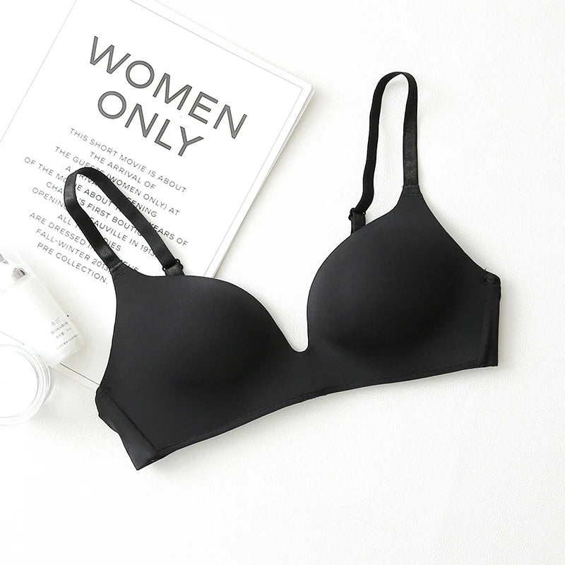 Seamless Bras for Women Push Up Bras No Wire Brassiere A B Cup Underwear Sexy Bralette Three Quarters(3/4 Cup)Lingerie