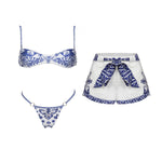 Retro 2Pcs One Piece Swimsuit Women Sexy Bikini Push Up Swimwear Female Halter Swim Suit Bandeau Biquini Beachwear Bathingsuit
