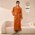 2026 Autumn Winter New Thick Coral Fleece Couple Bathrobe, Long Flannel Robe for Men Women Warm Home Pajamas Loungewear