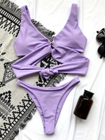 Sexy Adjustable Rings Cross Bandage Bikini Female Swimsuit Women Swimwear Two-pieces Bikini set Bather Bathing Suit Swim Lady