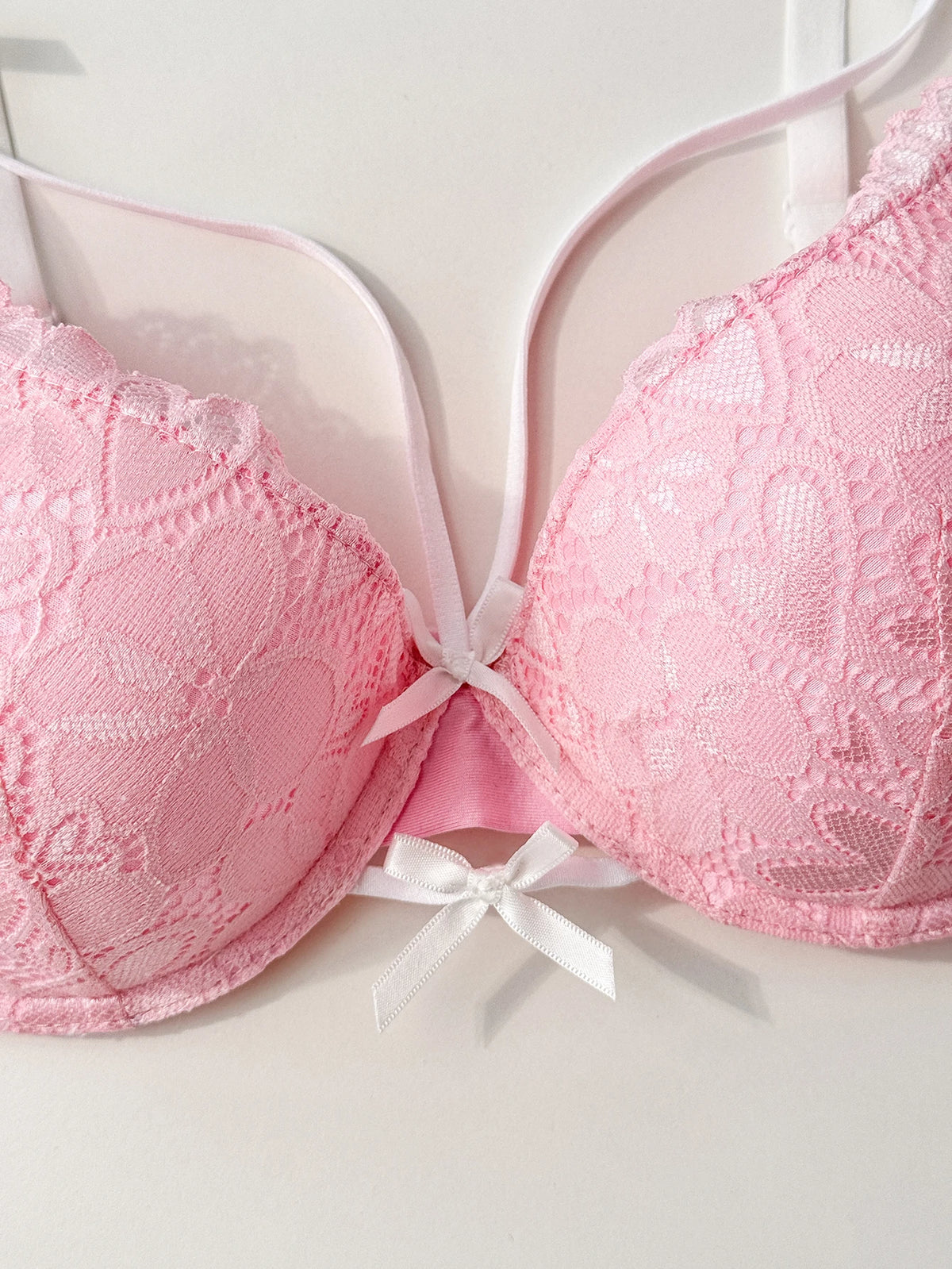 Sweet Lolita Women Bra Heart Floral Lace Underwire Push‑Up Bra Adjustable Strap Sexy Daily Lingerie
