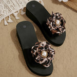 Fashion Leopard Print Wedges Sandals Women Lightweight Thick Sole Beach Slippers Woman Plus Size 42 Non Slip Summer Sandles