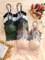 7 Pieces Color Women' Sexy Lace Wire-free Bras Lightweight Breathable Back Support, Gathered Shaping for Natural Curves