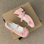 Preppy Butterfly-Knot Low Heel Mary Janes Women Vintage Solid Buckle Strap Pumps Woman Cute Sweet Lolita Single Shoes for Ladies