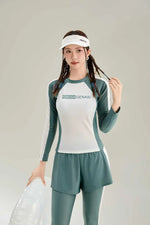 New Swimsuit with High-end Feel Sports Split Two-piece Set, Conservative Slimming, Flat Corner Pants, Hot Spring Swimsuit
