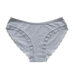 3Pcs/Set Cotton Panties Women Lace Trim Briefs Female Underpants Solid Color Soft Underwear Sexy Lingerie Intimates M-XL