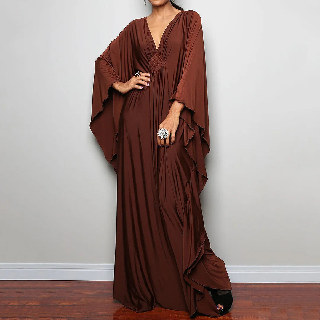Greek Goddess Long Dress Batwing Sleeve Tunic Beach Cover Up Cover-ups Beach Dress Beach Wear Beachwear Kaftan Maxi Dress V4427