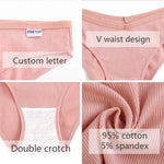 5Pcs Women Cotton Panties V-Belt Ladies Soft Female Sexy M-4XL Low-Rise Panties Bikini Underwear Comfortable Lingerie 2024