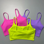 Solid Color Soft Sports Bra Soft Yoga Top Women's Tight Athletic Spaghetti Strap Butter Gym Underwear Comprehensive Training Jog
