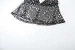 kliou Mesh Sequins Women Tops Summer Thin Shiny V-neck Backless Ruffle Trim Crop Camis Female Popular Hipster Sexy Streetwear