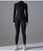 New Yoga Set 2PCS Sports Outfits Women Clothes Fitness Tracksuit Gym Legging Workout Long Sleeved Female Yoga Suit Sportswear
