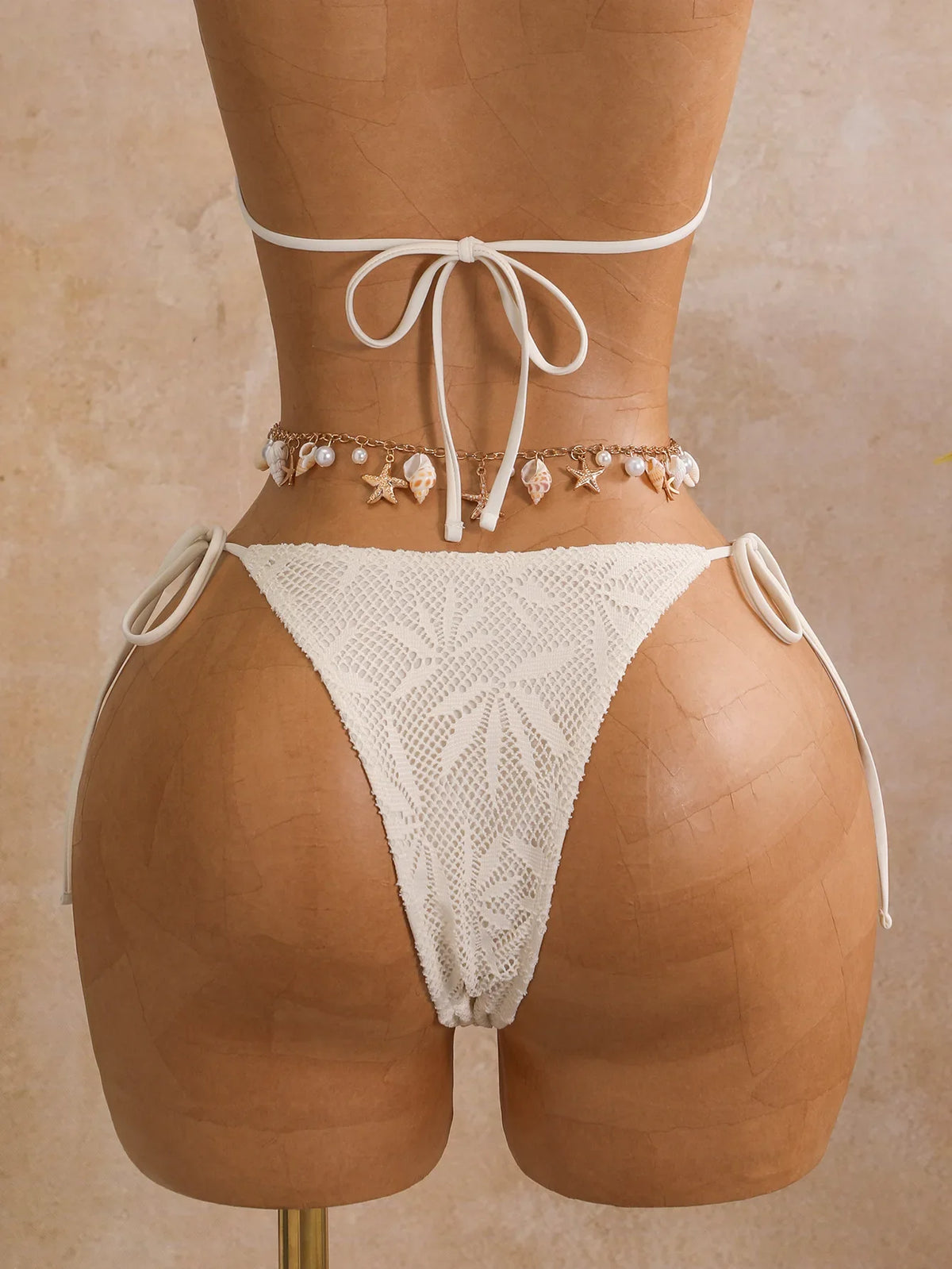 Sexy Mesh Cover Up 3 Piece Bikini Set 2026 Women White Metal Circle Push Up Bra Thong Swimwear Holiday Bathing Suit Swimsuit