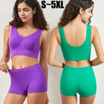 Women Seamless Bra Set Female Bra Tanks Low Waist Boyshorts Underwear Sexy Casual Sports Panties Lingerie Set S-5XL Intimates