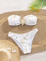 Seashell Bandeau Bikini 2025 Sexy Women Swimsuits Female Swimwear Thong Bikini Set Brazilian Biquini Swimming Suit Beachwear