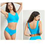 Seamless Bra Set Women Wireless Tanks Bra FemaleLow Rise Thongs Panties Sexy Lingerie Set Comfy Underwear Intimates S-5XL