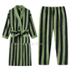 Men Autumn Winter Coral Fleece Bathrobe Thick Warm Extra Long Couple Sleepwear Set Soft Loose Indoor Home Loungewear