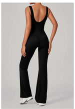 Women's Seamless Yoga Jumpsuits Sports Fitness Sleeveless Hip-lifting Flared One-piece Workout Gym Training Slim Fit Bodysuits
