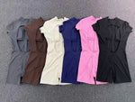 Women's Seamless Yoga Jumpsuits Fitness Sports Hip-lifting Backless Short-sleeved Training Gym Workout Shorts One-piece