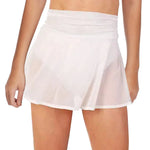 Women's Sheer Mesh A Line Mini Skirts High Waist Sheer Swimwear Cover Up Ruched Waist See Through Flowy Chiffon Wrap Mini Skirts
