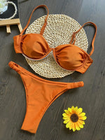 Sexy Steel bracket Solid color Bikini Set Women's Swimsuit Two-piece Triangle Swimwear Bathing Suit Brazilian Biquinis