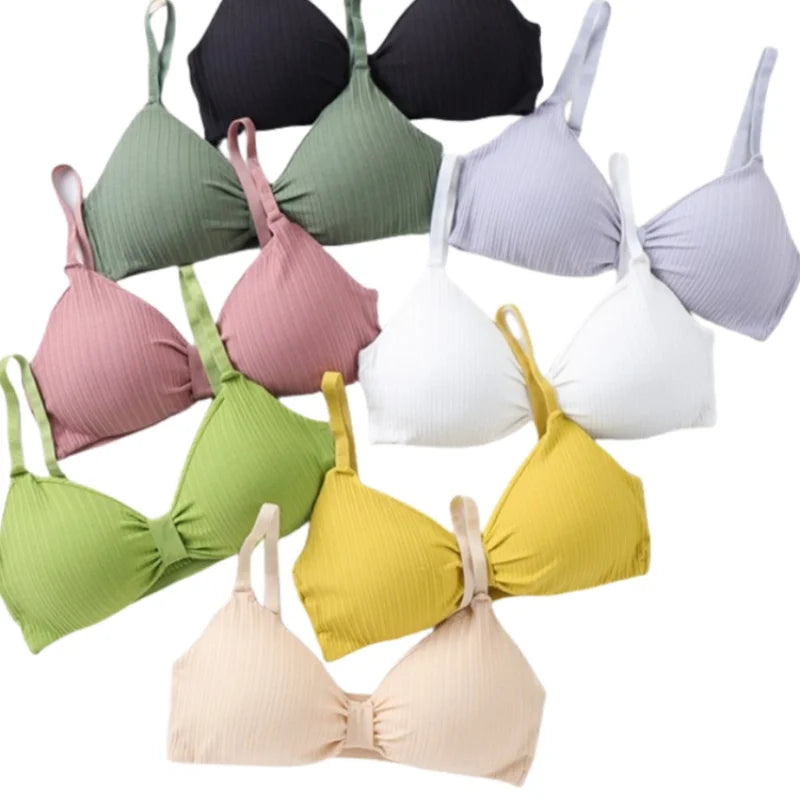 Wire Free Bras For Women Push-Up Bra Sexy Lingerie Padded Bra Top Seamless Underwear Solid Color Brassiere Intimates