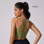 DIAS FIT JOY Wide shoulder strap cross sports vest comfortable shockproof yoga bra fixed chest pad beautiful back fitness Gym