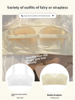 MOYISU Strapless Bra Women with Large Breasts and Small Non-slip Pull-up Breast Anti-sag Summer Slim Bra