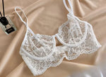 MOYISU White See-through Lace Big Breasts Small Bra Underwear Ultra Thin Set Sexy Pure Desire Underwear Underwear Underwear Set