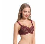 Französische Spitzen Büstenhalter Set Damen Sexy Tiefe V-Ausschnitt U-Rücken Große Oberweite Stützend Minimizer Sommer Neuheit