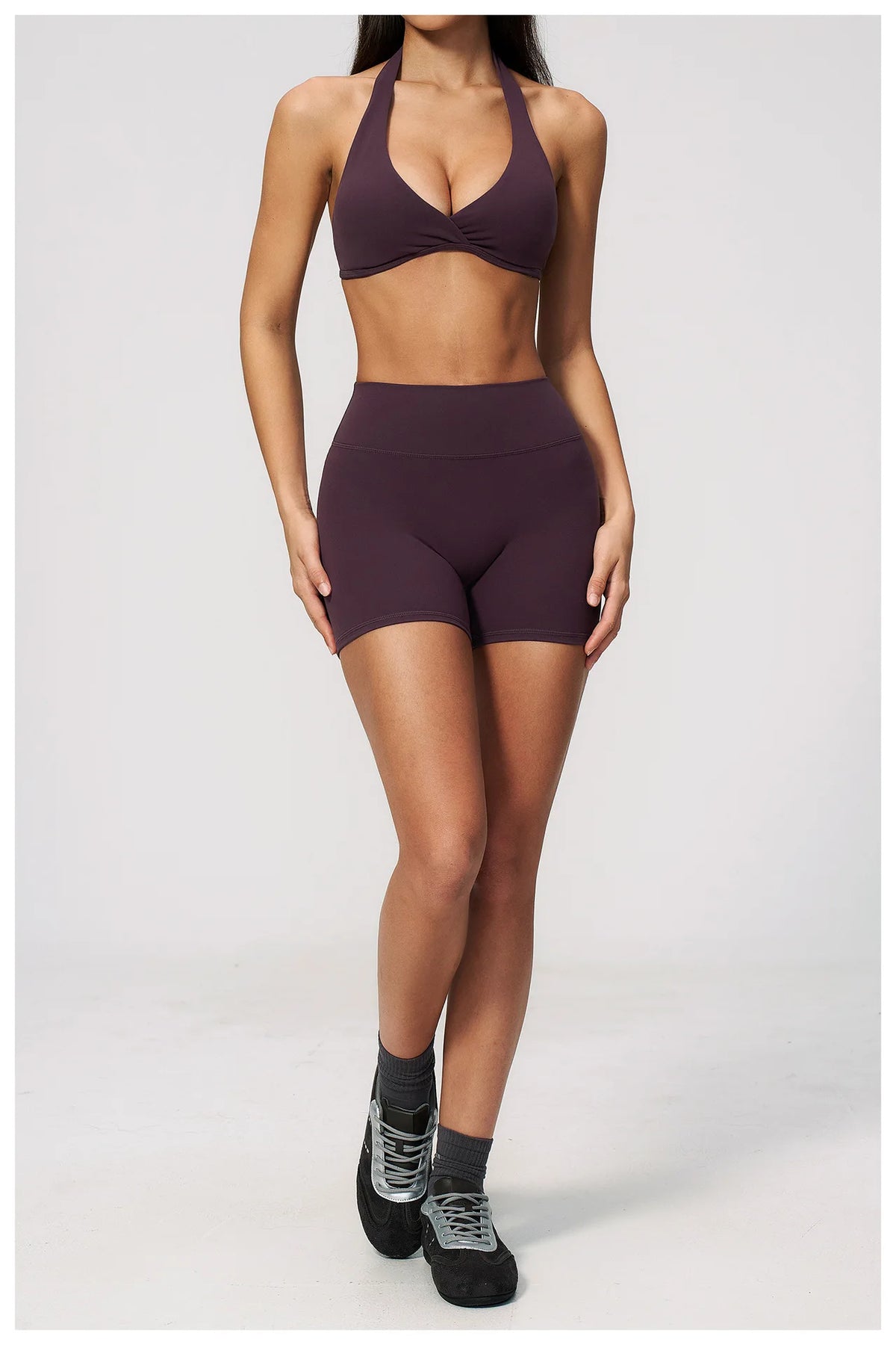 Summer Yoga Sets Women Front Cross Sports Bra Exercise Suits Outwear Lifting Buttocks Abdominal Compression Shorts Fitness Set