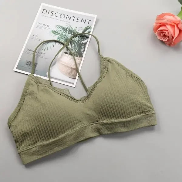Lace Bra Top Sexy Lingerie Backless Bras for Women Comfort Bra Top Seamless Underwear Crop Top