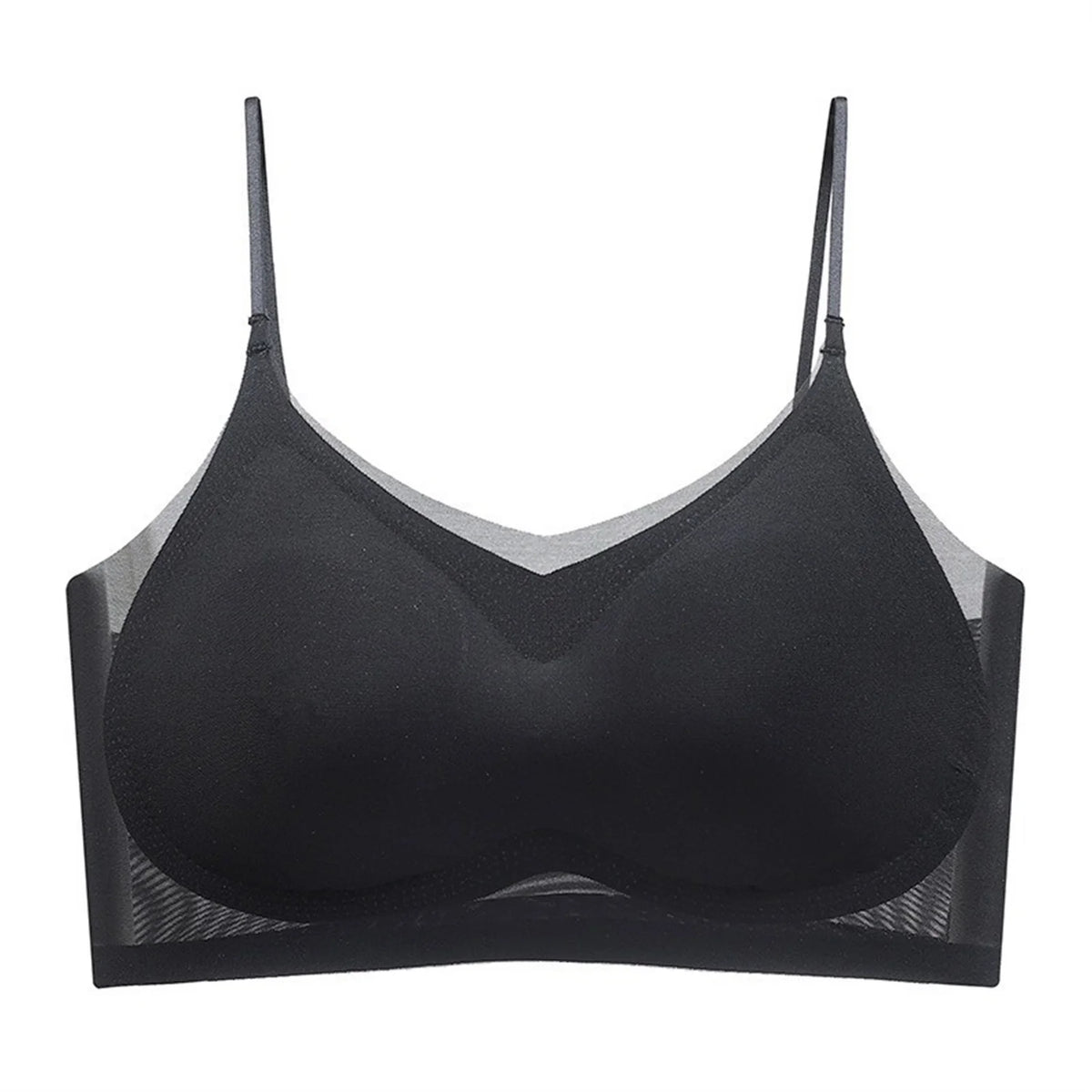 Ultra-Thin Breathable Ice Silk Top Bra Women's Seamless Back Halter Vest Wrap Bra Small Chest Together