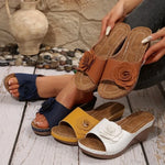 Women Slippers Wedge Slides Women Elegant Platform Slippers Fashion SandalsCasual Wedges Shoes Women