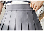Women High Waist Pleated Skirt with Safety Shorts, Black A Line Mini Skort for Casual Office School Style Outfits