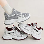 Breathable Mesh Running Sneakers Women Spring Autumn Fashion Mix Color Platform Sports Shoes Woman Lace Up Non Slip Shoes Female