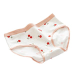 Cotton Panties Comfy Underwear Women Low Waist Briefs Female Underpants Lingerie Ladies Pantys M-XL Cherry Printed Design
