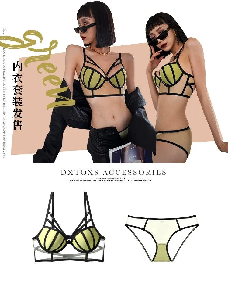 Hot SexyBrief Sets Women's Underwear Set Push-up Bra Panty Sets Comfort Brassiere Adjustable Straps Gathered Lingerie Set