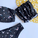 Floral Print Off Shoulder Bikini 2025 High Cut Swimsuit Women Female Brazilian Swimwear Two pieces Bikini set Bathing Suit Swim