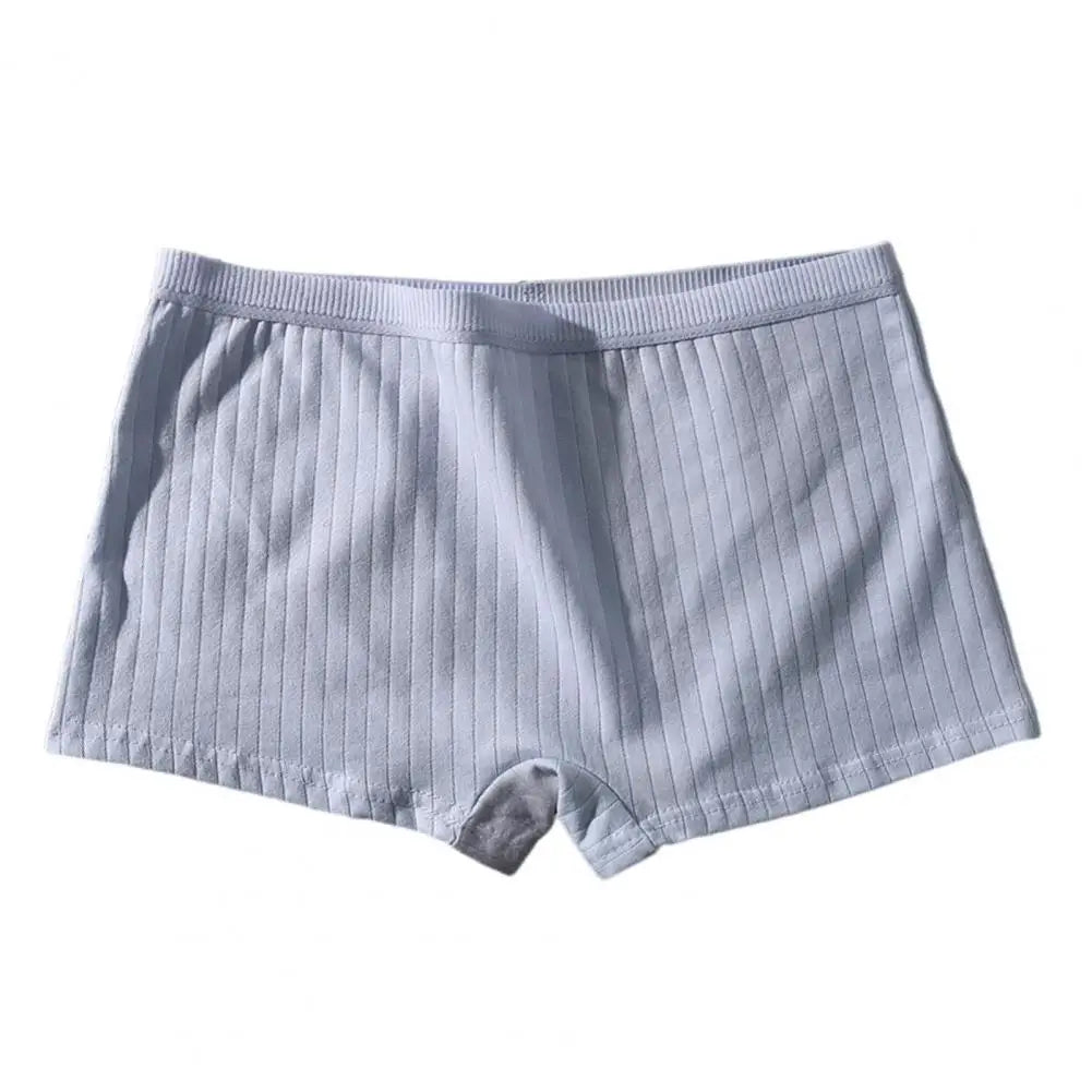 Women Underpants Seamless Mid Waist Cotton Solid Color Stretchy Boxers Anti-exposure Moisture-wicking Briefs Women Daily Wear