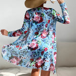 New Women's 3 Pieces Swimsuit Allover Print Tankini+Long Gauze Coat Cover-Up Swimwear High Waist Shorts Bathing Suit Beachwear