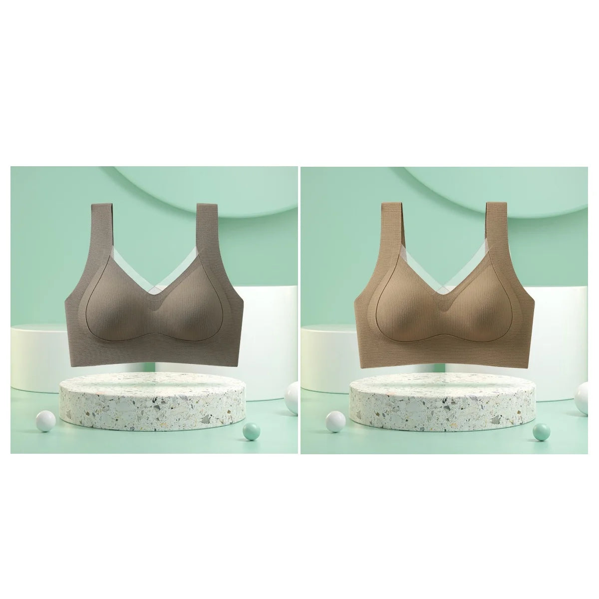 2Pcs/Set Women's Seamless Bras For Women Underwear Wireless No Steel Ring Fitness Solid Color Underwear Sexy Lingerie