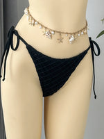 Sexy Mesh Cover Up 3 Piece Bikinis Sets 2026 Women Black Metal Chain Strap Push Up Thong Swimsuit Holiday Bathing Suit Swimwear