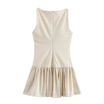 Foridol Bowknot Pleated Tank Short Dress for Women Sleeveless Casual Party Short Dress Female Casual Autumn Winter Dress