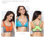 Sports Bra Women Front Zipper Double Inner Cup Push Up Patchwork Tops Female Yoga Fitness Shockproof Vest Sport Bras for Women