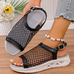 Summer New Mesh Buckle Fish Mouth Casual Lightweight Versatile Comfortable Beach Sandals Women