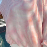 Striped Print Suits for Women Casual Loose Fit Stylish Crew Neck Long Sleeve Tops and Shorts Fall 2 Pcs Set