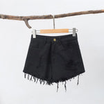 Summer Stretchy Hot Short Pants Women's High Waisted Cut Off Denim Shorts Ripped Distressed Frayed Hem Jeans Shorts